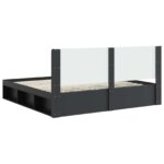 vidaXL Posteľový rám s úložným priestorom a čelom Čierna 180 x 200 cm – Obrázok 7