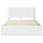 vidaXL Posteľový rám s úložným priestorom a čelom Biela 150 x 200 cm – Obrázok 5