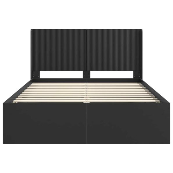 vidaXL Posteľový rám s úložným priestorom a čelom Čierna 150 x 200 cm – Obrázok 5