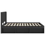 vidaXL Posteľový rám s úložným priestorom a čelom Čierna 150 x 200 cm – Obrázok 6