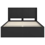 vidaXL Posteľový rám s úložným priestorom a čelom Čierna 140 x 200 cm – Obrázok 5