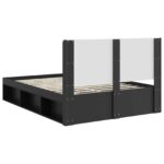 vidaXL Posteľový rám s úložným priestorom a čelom Čierna 140 x 200 cm – Obrázok 7