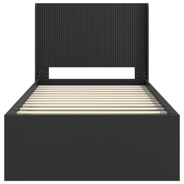 vidaXL Posteľový rám s úložným priestorom a čelom Čierna 100 x 200 cm – Obrázok 5