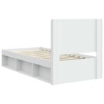vidaXL Posteľový rám s úložným priestorom a čelom Biela 90 x 200 cm – Obrázok 7