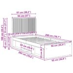 vidaXL Posteľový rám s úložným priestorom a čelom Čierna 90 x 200 cm – Obrázok 10