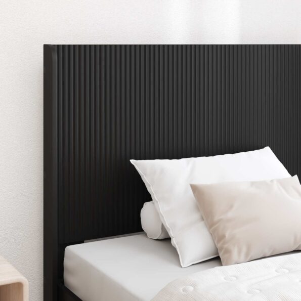 vidaXL Posteľový rám s úložným priestorom a čelom Čierna 90 x 200 cm – Obrázok 3