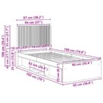 vidaXL Posteľový rám s úložným priestorom a čelom Čierna 90 x 190 cm – Obrázok 10