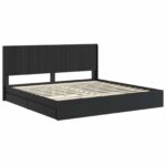 vidaXL Posteľový rám s úložným priestorom a čelom Čierna 200 x 200 cm – Obrázok 4