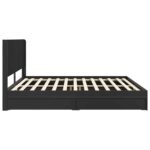 vidaXL Posteľový rám s úložným priestorom a čelom Čierna 200 x 200 cm – Obrázok 6