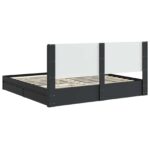vidaXL Posteľový rám s úložným priestorom a čelom Čierna 200 x 200 cm – Obrázok 7