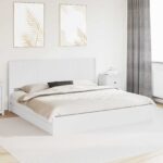 vidaXL Posteľový rám s úložným priestorom a čelom Biela 180 x 200 cm