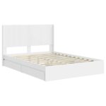 vidaXL Posteľový rám s úložným priestorom a čelom Biela 160 x 200 cm – Obrázok 4