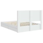 vidaXL Posteľový rám s úložným priestorom a čelom Biela 160 x 200 cm – Obrázok 8