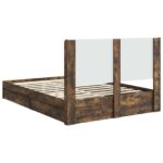 vidaXL Posteľový rám s úložným priestorom a čelom Dymový dub – Obrázok 8