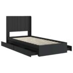 vidaXL Posteľový rám s úložným priestorom a čelom Čierna 100 x 200 cm – Obrázok 5