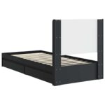 vidaXL Posteľový rám s úložným priestorom a čelom Čierna 100 x 200 cm – Obrázok 8
