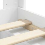 vidaXL Posteľový rám s úložným priestorom a čelom Biela 200 x 200 cm – Obrázok 9