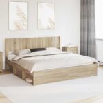 vidaXL Posteľový rám s úložným priestorom a čelom 3 pcs