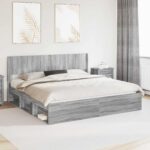 vidaXL Posteľový rám s úložným priestorom a čelom 3 pcs