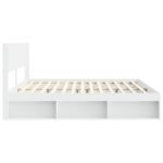 vidaXL Posteľový rám s úložným priestorom a čelom Biela 180 x 200 cm – Obrázok 6