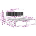 vidaXL Posteľový rám s úložným priestorom a čelom Čierna 180 x 200 cm – Obrázok 10