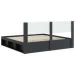 vidaXL Posteľový rám s úložným priestorom a čelom Čierna 180 x 200 cm – Obrázok 7