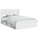 vidaXL Posteľový rám s úložným priestorom a čelom Biela 160 x 200 cm – Obrázok 2
