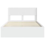 vidaXL Posteľový rám s úložným priestorom a čelom Biela 160 x 200 cm – Obrázok 5
