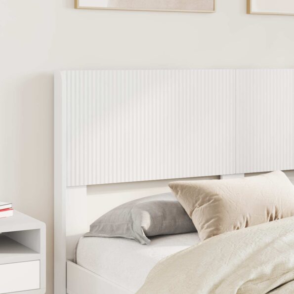 vidaXL Posteľový rám s úložným priestorom a čelom Biela 140 x 200 cm – Obrázok 3