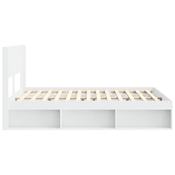 vidaXL Posteľový rám s úložným priestorom a čelom Biela 140 x 200 cm – Obrázok 6