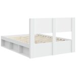 vidaXL Posteľový rám s úložným priestorom a čelom Biela 120 x 200 cm – Obrázok 7