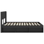 vidaXL Posteľový rám s úložným priestorom a čelom Čierna 120 x 200 cm – Obrázok 6