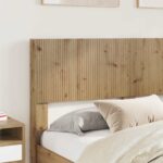vidaXL Posteľový rám s úložným priestorom a čelom Dub artisan – Obrázok 3