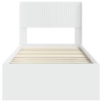vidaXL Posteľový rám s úložným priestorom a čelom Biela 90 x 200 cm – Obrázok 5