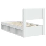 vidaXL Posteľový rám s úložným priestorom a čelom Biela 90 x 200 cm – Obrázok 7