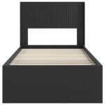 vidaXL Posteľový rám s úložným priestorom a čelom Čierna 90 x 190 cm – Obrázok 5
