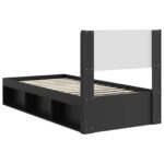 vidaXL Posteľový rám s úložným priestorom a čelom Čierna 75 x 190 cm – Obrázok 7