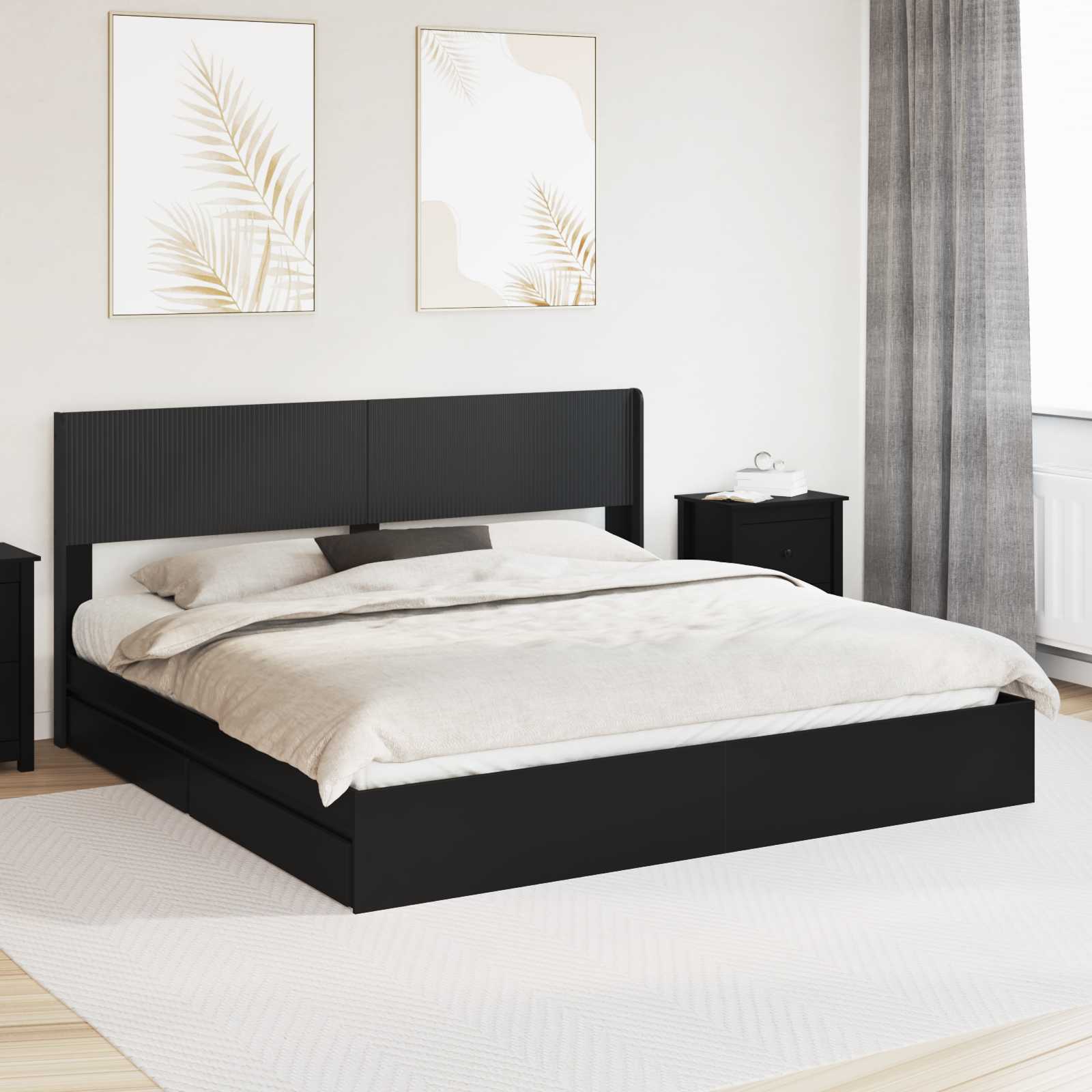 3414354_1.jpg vidaXL Posteľový rám s úložným priestorom a čelom 3 pcs – Obrázok 1
