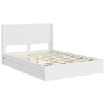 vidaXL Posteľový rám s úložným priestorom a čelom Biela 150 x 200 cm – Obrázok 4