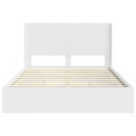 vidaXL Posteľový rám s úložným priestorom a čelom Biela 150 x 200 cm – Obrázok 6