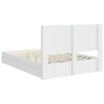 vidaXL Posteľový rám s úložným priestorom a čelom Biela 150 x 200 cm – Obrázok 8