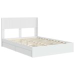 vidaXL Posteľový rám s úložným priestorom a čelom Biela 140 x 200 cm – Obrázok 4
