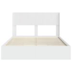 vidaXL Posteľový rám s úložným priestorom a čelom Biela 140 x 200 cm – Obrázok 6