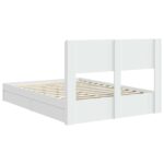 vidaXL Posteľový rám s úložným priestorom a čelom Biela 140 x 200 cm – Obrázok 8