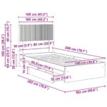 vidaXL Posteľový rám s úložným priestorom a čelom Biela 90 x 200 cm – Obrázok 11