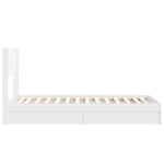 vidaXL Posteľový rám s úložným priestorom a čelom Biela 90 x 200 cm – Obrázok 7