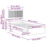 vidaXL Posteľový rám s úložným priestorom a čelom 3 pcs – Obrázok 11