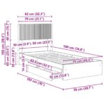 vidaXL Posteľový rám s úložným priestorom a čelom Biela 75 x 190 cm – Obrázok 11