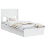 vidaXL Posteľový rám s úložným priestorom a čelom Biela 75 x 190 cm – Obrázok 2