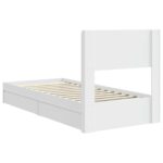 vidaXL Posteľový rám s úložným priestorom a čelom Biela 75 x 190 cm – Obrázok 8